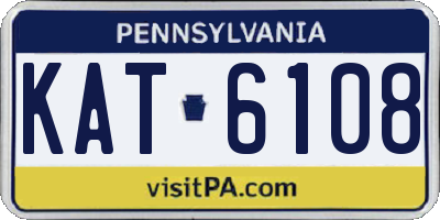 PA license plate KAT6108