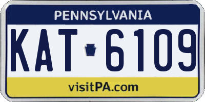 PA license plate KAT6109