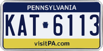 PA license plate KAT6113