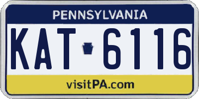 PA license plate KAT6116