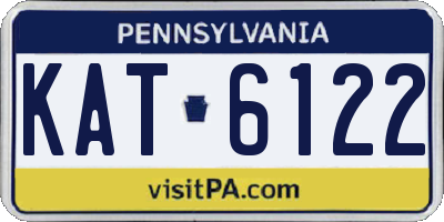 PA license plate KAT6122