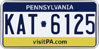 PA license plate KAT6125