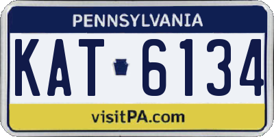 PA license plate KAT6134