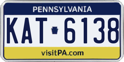 PA license plate KAT6138