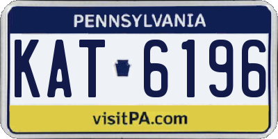 PA license plate KAT6196
