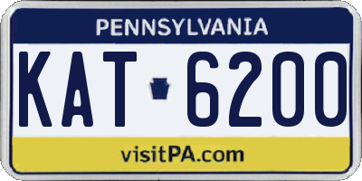 PA license plate KAT6200