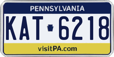 PA license plate KAT6218