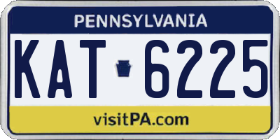 PA license plate KAT6225