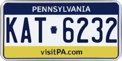 PA license plate KAT6232