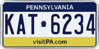 PA license plate KAT6234