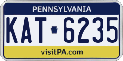 PA license plate KAT6235