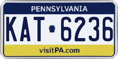 PA license plate KAT6236