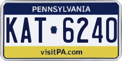 PA license plate KAT6240