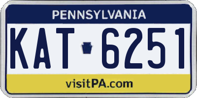 PA license plate KAT6251