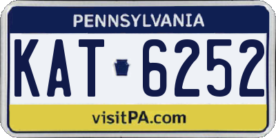 PA license plate KAT6252