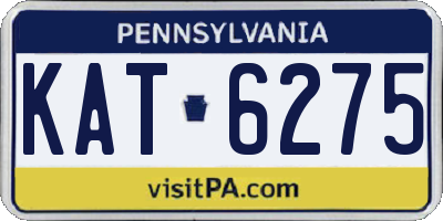 PA license plate KAT6275