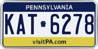 PA license plate KAT6278