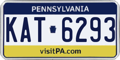 PA license plate KAT6293
