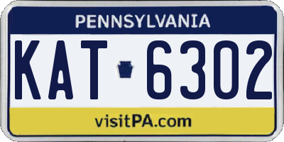 PA license plate KAT6302