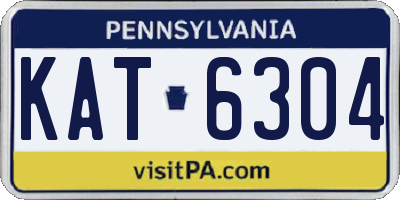 PA license plate KAT6304