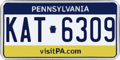PA license plate KAT6309