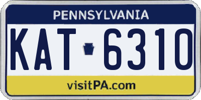 PA license plate KAT6310