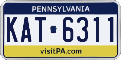 PA license plate KAT6311