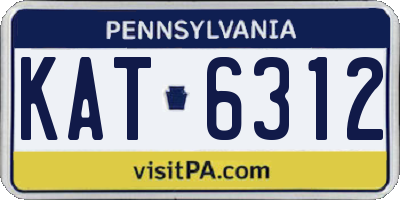 PA license plate KAT6312