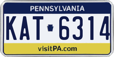 PA license plate KAT6314