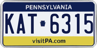 PA license plate KAT6315