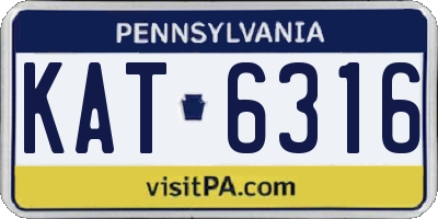 PA license plate KAT6316