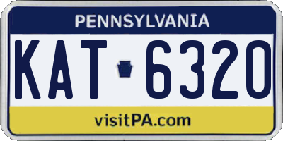 PA license plate KAT6320