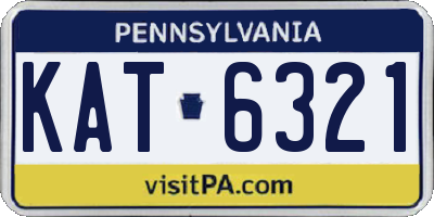 PA license plate KAT6321