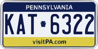 PA license plate KAT6322