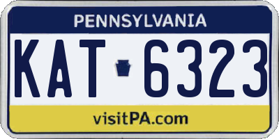 PA license plate KAT6323