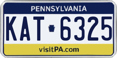 PA license plate KAT6325