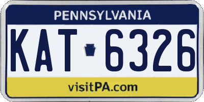 PA license plate KAT6326