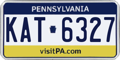 PA license plate KAT6327