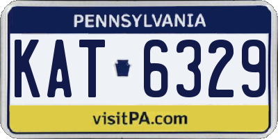 PA license plate KAT6329