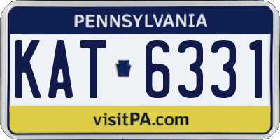 PA license plate KAT6331