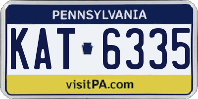 PA license plate KAT6335