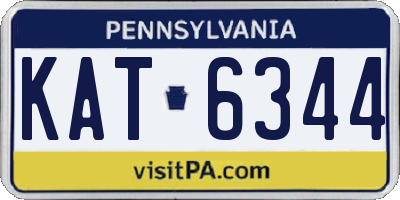 PA license plate KAT6344