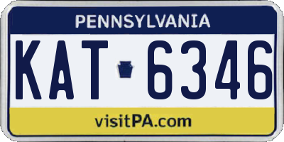 PA license plate KAT6346