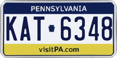 PA license plate KAT6348