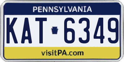 PA license plate KAT6349