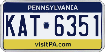 PA license plate KAT6351