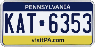 PA license plate KAT6353