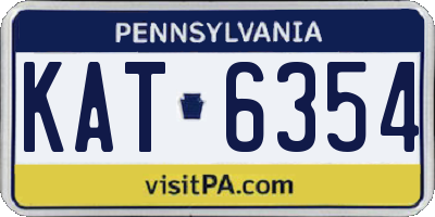PA license plate KAT6354