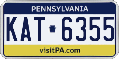 PA license plate KAT6355