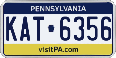 PA license plate KAT6356